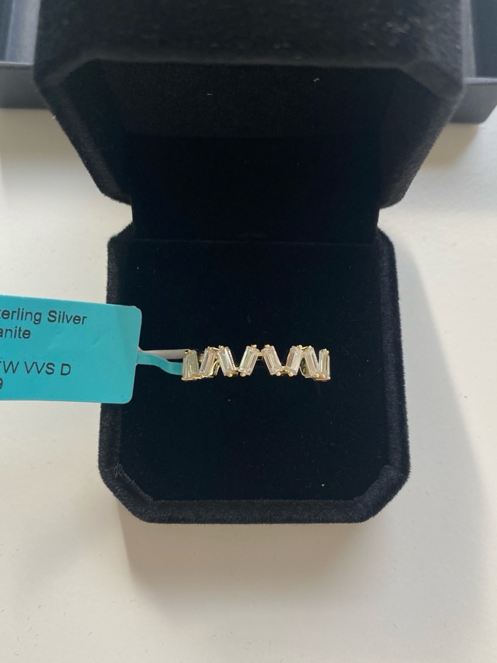 Gold Over Moissanite Eternity Band Size 8